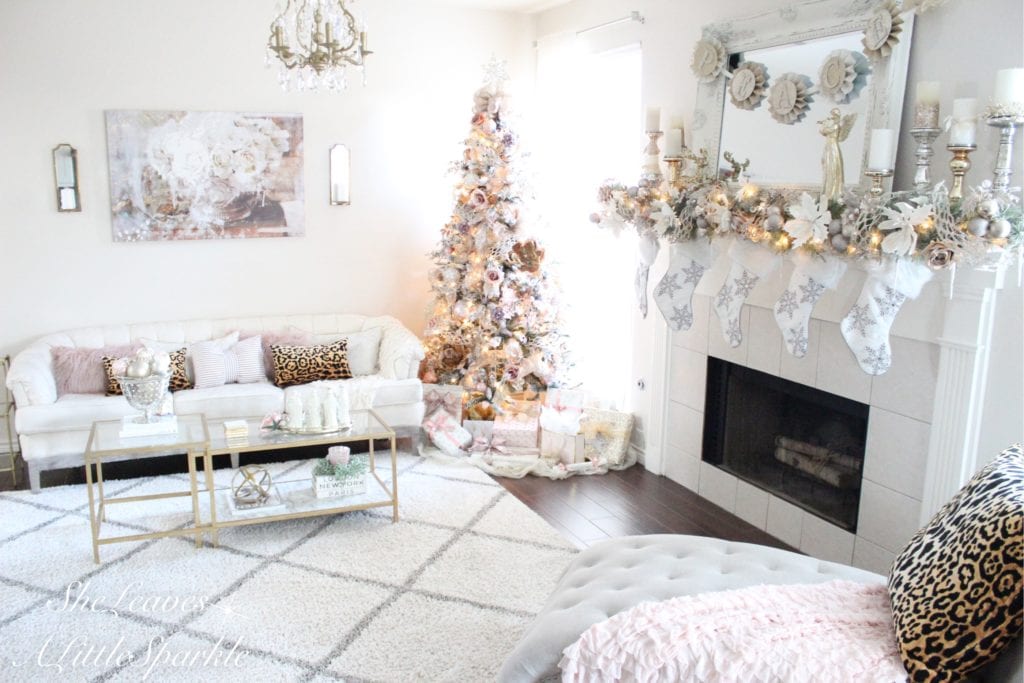 Holiday Living Room Tour Summer Adams Holiday Living Room Tour 2018 Blogger Home Blush Pink Gold Glam