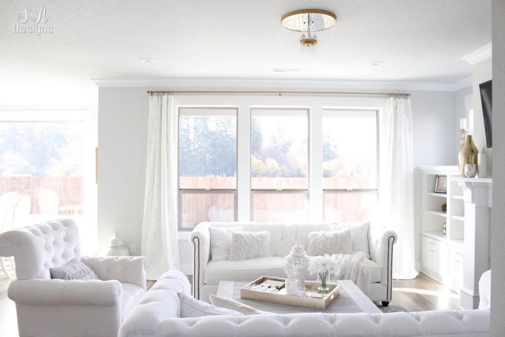Welcome To Our Bright White Living Room Summer Adams Do You See Those Trees In The Background That Is All Around Us And Why We Nicknamed This Home Tall Lane Our Backyard Somewhat Shallow But
