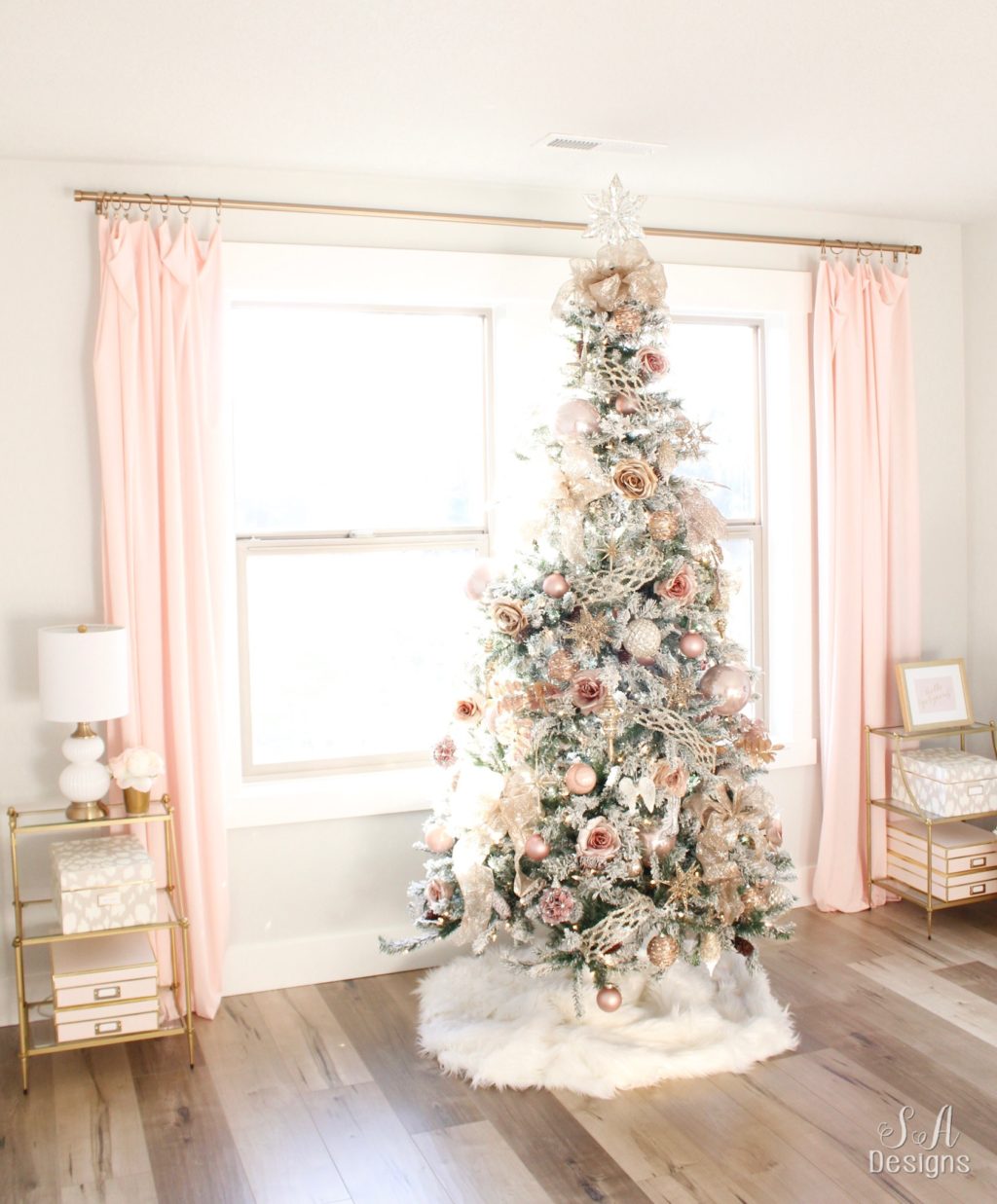 My Blush Pink Flocked Christmas Tree 2 Jpg 1797 2048 Pink Christmas Tree Decorations Flocked Christmas Trees Pink Christmas Bedroom